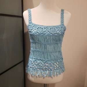 Crochet blue tank